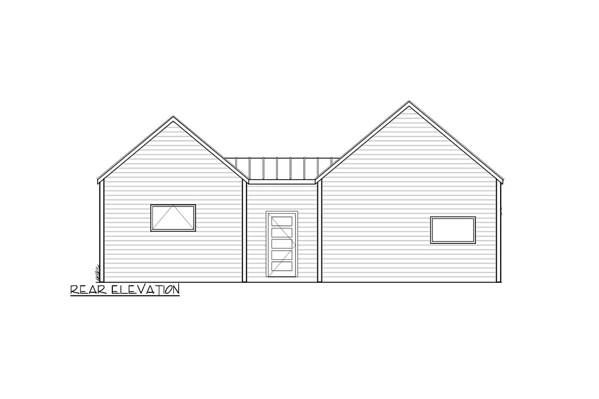 Plan 550007LAN: 740 Square Foot Contemporary Scandinavian-Style House Plan with 1-Car Garage - Image #5 - Cabin, Contemporary, Scandinavian, Vacation