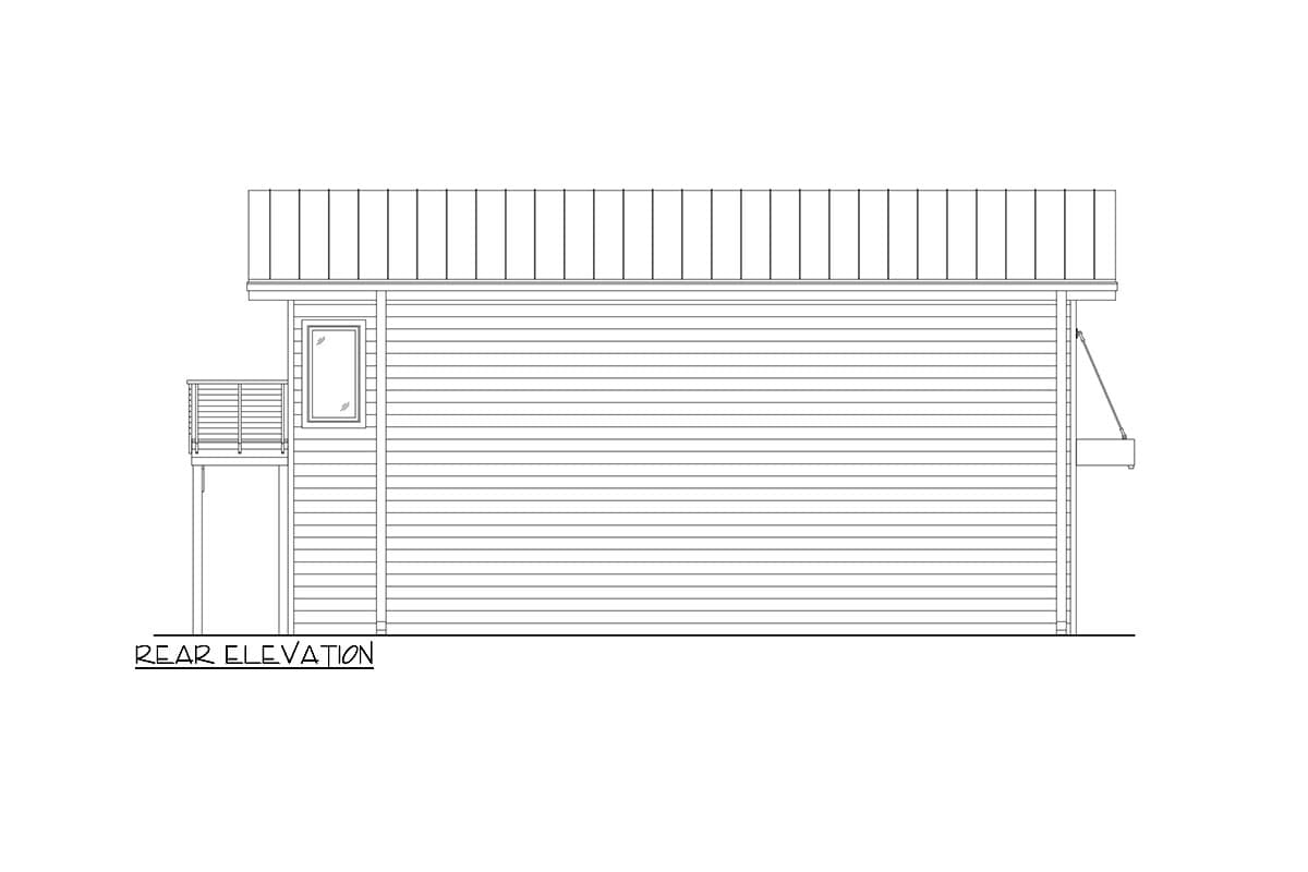 Plan 550008LAN: 900 Square Foot Modern Studio Apartment House Plan - Image #4 - Carriage, Mid Century Modern, New American, Northwest