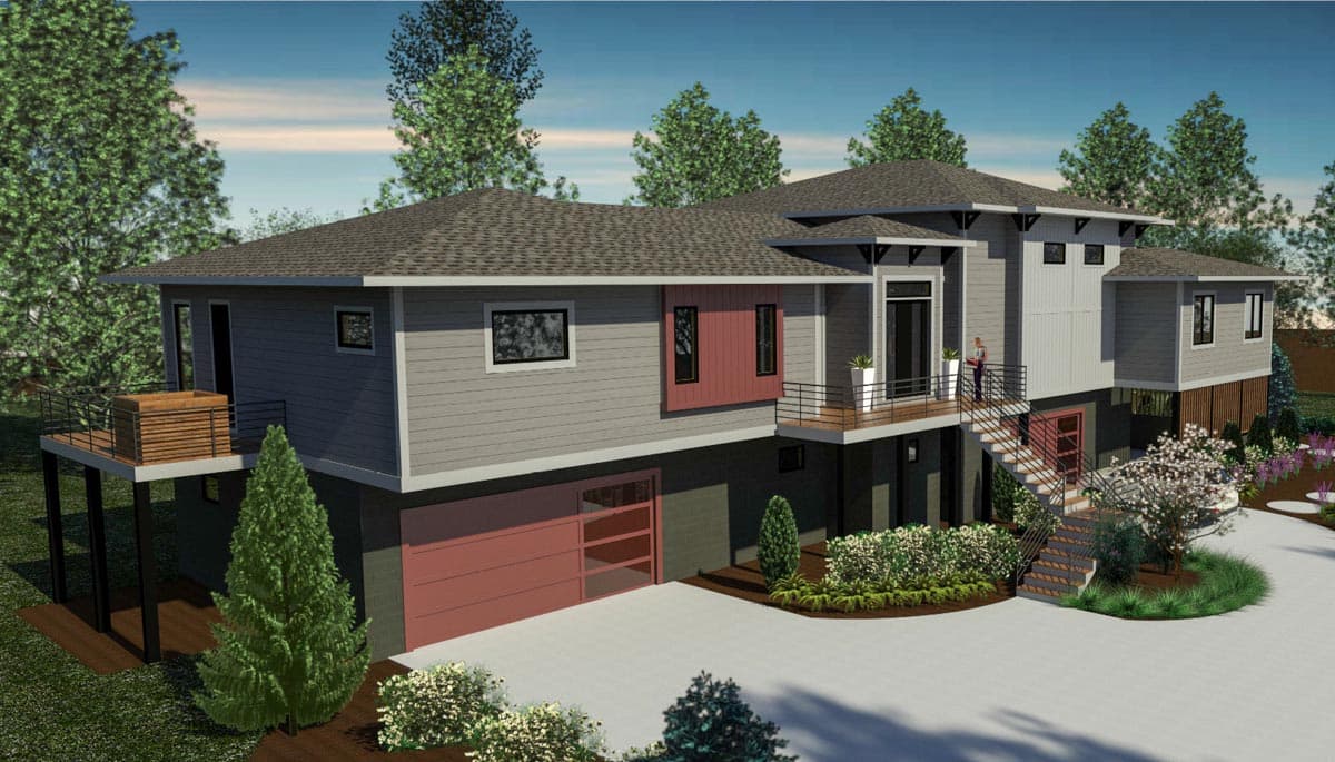 Plan 550009LAN: 3708 Square Foot Raised Ranch with Ground Level Workshop - Image #7 - Contemporary, Mountain, Ranch, Transitional