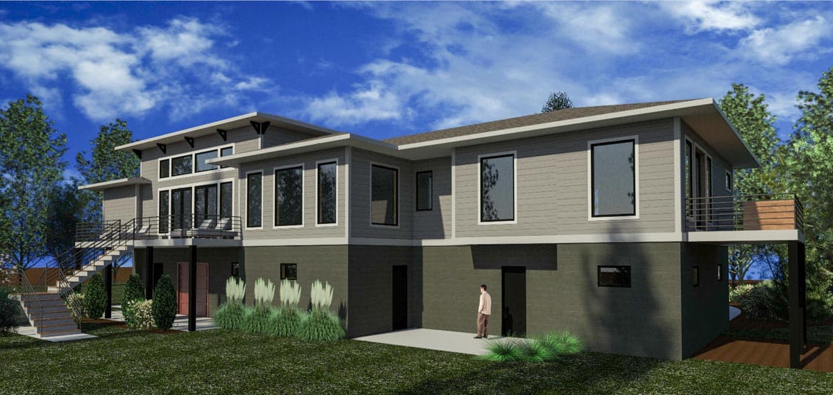 Plan 550009LAN: 3708 Square Foot Raised Ranch with Ground Level Workshop - Image #8 - Contemporary, Mountain, Ranch, Transitional