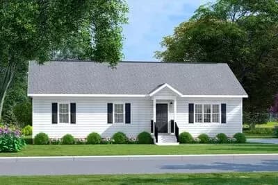 Expanded 3 Bed Traditional Split Bedroom Ranch House Plan