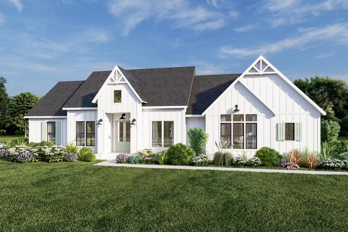 Plan 56538SM: 4-Bed Modern Farmhouse Plan with Outdoor Kitchen Under 2400 Square Feet - Image #6 - Country, Farmhouse, Modern Farmhouse, Ranch, Traditional