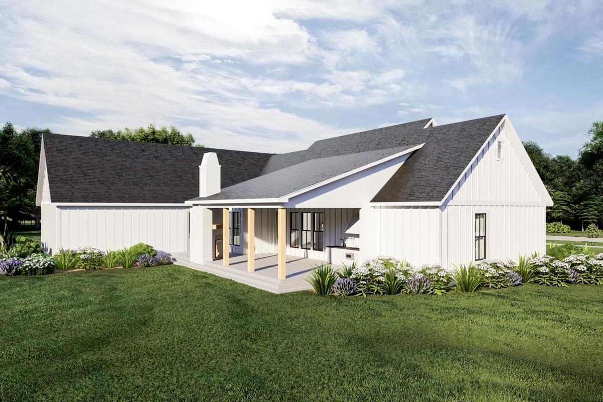 Plan 56538SM: 4-Bed Modern Farmhouse Plan with Outdoor Kitchen Under 2400 Square Feet - Image #8 - Country, Farmhouse, Modern Farmhouse, Ranch, Traditional