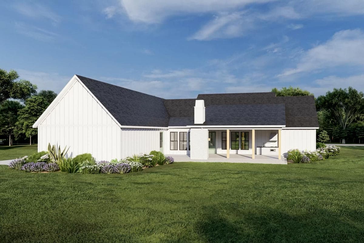 Plan 56538SM: 4-Bed Modern Farmhouse Plan with Outdoor Kitchen Under 2400 Square Feet - Image #9 - Country, Farmhouse, Modern Farmhouse, Ranch, Traditional