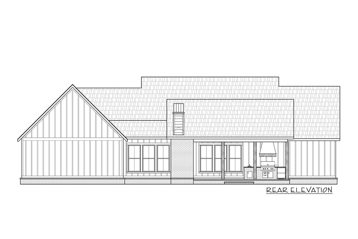 Plan 56538SM: 4-Bed Modern Farmhouse Plan with Outdoor Kitchen Under 2400 Square Feet - Image #41 - Country, Farmhouse, Modern Farmhouse, Ranch, Traditional