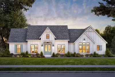 4-Bed Modern Farmhouse Plan with Outdoor Kitchen Under 2400 Square Feet