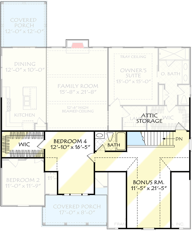 Plan 710425BTZ: 1627 Square Foot New American House Plan with Optional Second Level - Floor Plan - 2nd Floor - Country, Craftsman, Modern Farmhouse, New American, Traditional