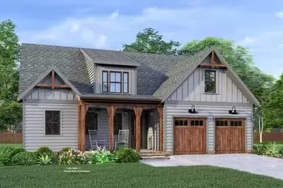 1627 Square Foot New American House Plan with Optional Second Level