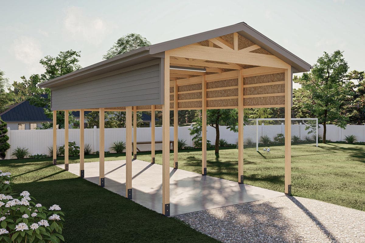 Plan 623254DJ: RV Carport with 15-Foot Clearance and Post-Frame Construction - Image #6 - Traditional