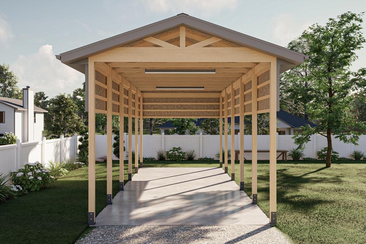 Plan 623254DJ: RV Carport with 15-Foot Clearance and Post-Frame Construction - Image #7 - Traditional