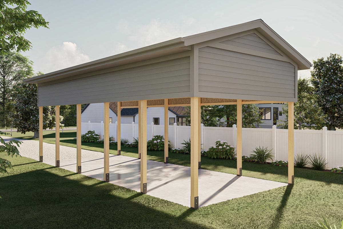 Plan 623254DJ: RV Carport with 15-Foot Clearance and Post-Frame Construction - Image #8 - Traditional