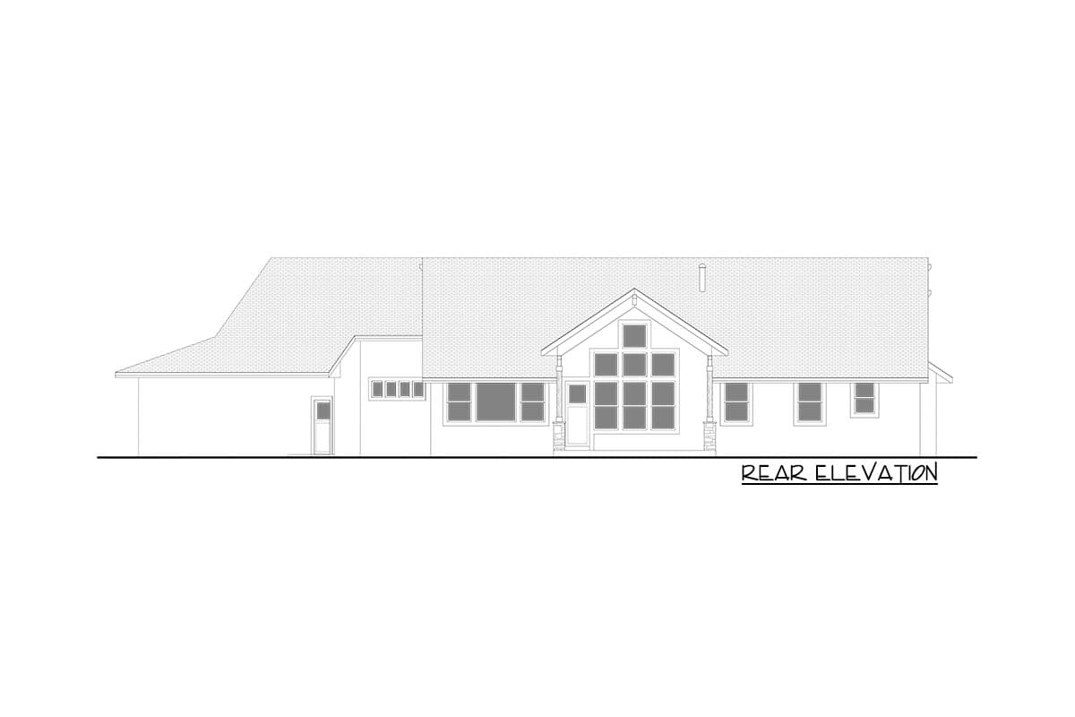 Plan 365039PED: New American Craftsman Plan with Loft over Angled Garage - Image #4 - Country, Craftsman, New American, Ranch, Rustic