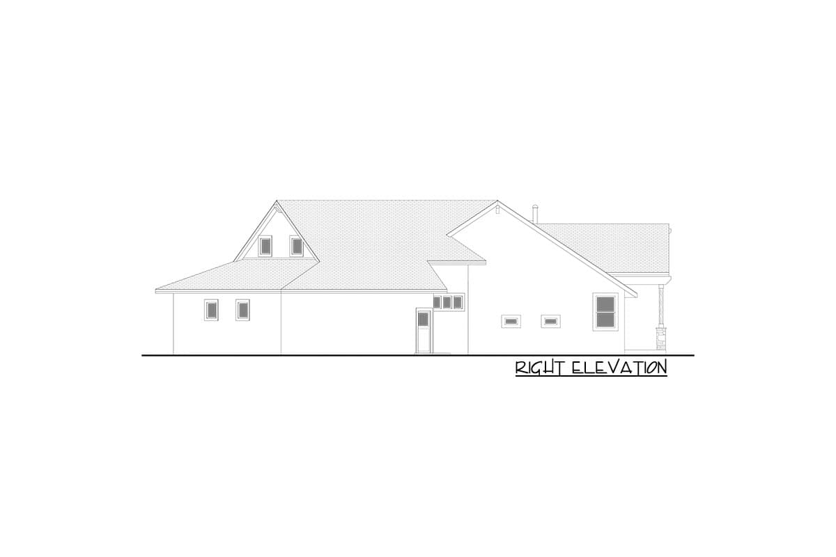 Plan 365039PED: New American Craftsman Plan with Loft over Angled Garage - Image #5 - Country, Craftsman, New American, Ranch, Rustic