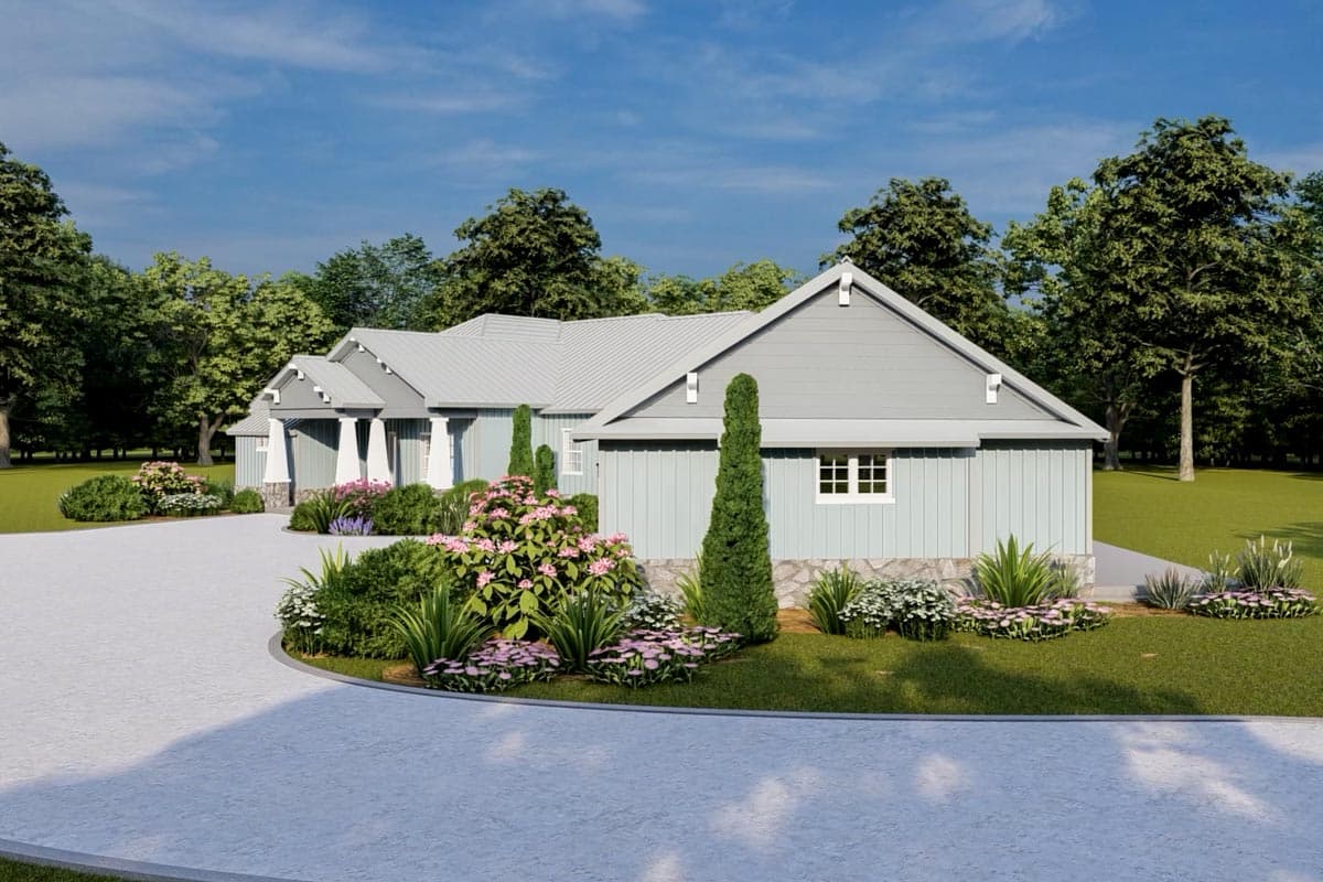 Plan 33259ZR: Craftsman-Style House Plan with 3 Bedrooms and Angled Garage - 2534 Sq Ft - Image #4 - Craftsman, New American, Ranch, Transitional