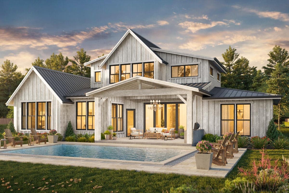 Plan 85421MS: Rustic Modern Farmhouse Plan Under 2700 Square Feet with 4 Beds and an Angled 2-Car Garage - Image #4 - Country, Craftsman, Farmhouse, Modern Farmhouse, Mountain, New American, Rustic