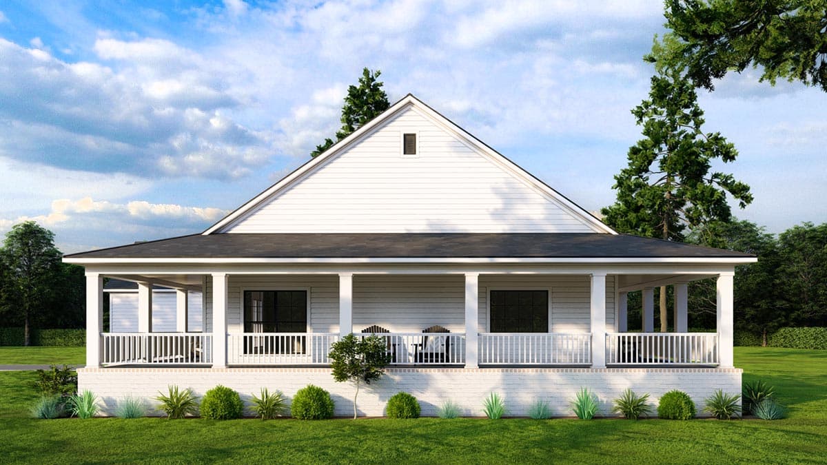 Plan 70851MK: 3 Bed Contemporary Farmhouse with 3-Sided Wrap-Around Porch - 2165 Sq FT - Image #8 - Country, Craftsman, Farmhouse, Modern Farmhouse, Traditional