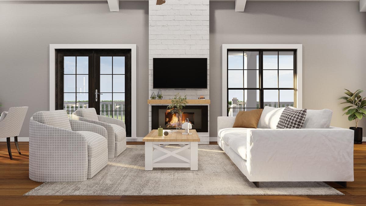 Plan 70851MK: 3 Bed Contemporary Farmhouse with 3-Sided Wrap-Around Porch - 2165 Sq FT - Image #9 - Country, Craftsman, Farmhouse, Modern Farmhouse, Traditional