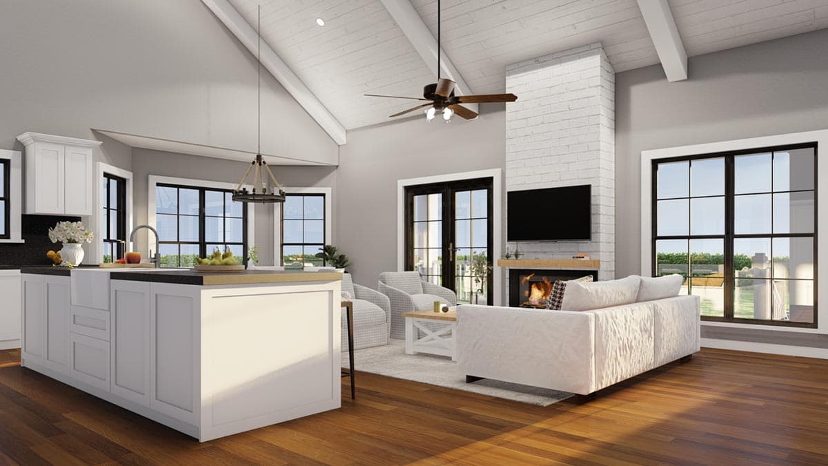 Plan 70851MK: 3 Bed Contemporary Farmhouse with 3-Sided Wrap-Around Porch - 2165 Sq FT - Image #10 - Country, Craftsman, Farmhouse, Modern Farmhouse, Traditional