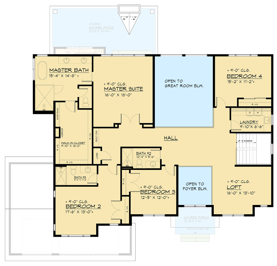 Plan 666216RAF: 5-Bed Modern Mountain Home Plan with Office and Formal Dining Room - Floor Plan - 2nd Floor
