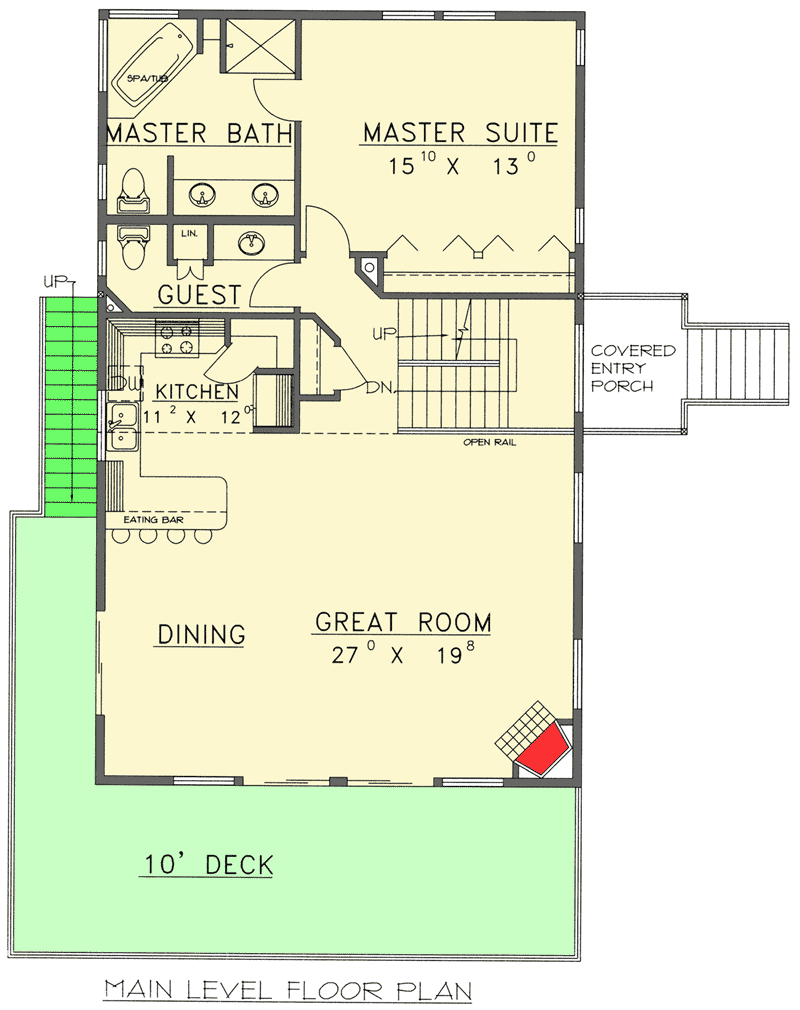 Plan 35305GH: 3-Bed Home Plan with Drive Under Garage - 2437 Sq Ft - Floor Plan - Main Level - Northwest