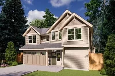 1643 Square Foot 4 Bedroom Craftsman Home Plan with Upstairs Laundry