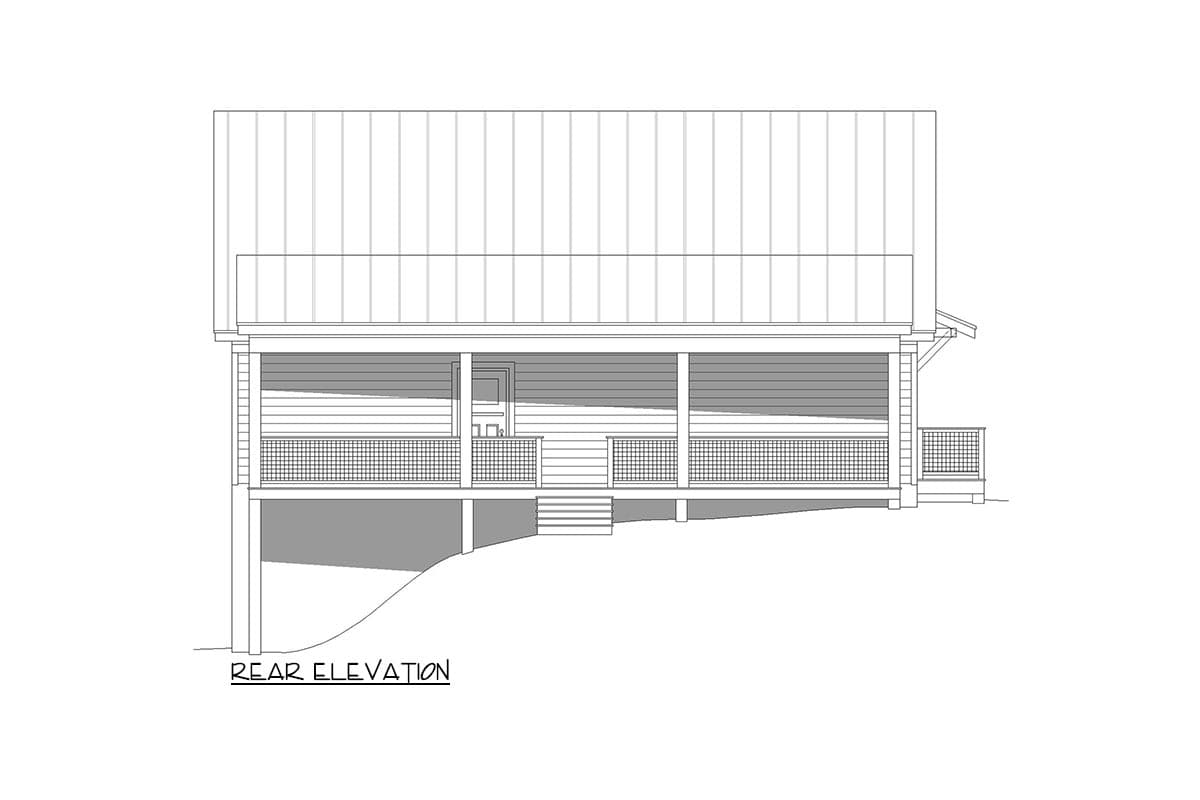 Plan 680149VR: 1280 Square Foot Rustic Country House Plan with Unfinished Side-Entry Walkout Basement - Image #4 - Country, Craftsman, Rustic, Traditional
