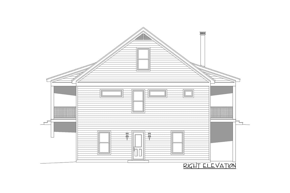 Plan 680149VR: 1280 Square Foot Rustic Country House Plan with Unfinished Side-Entry Walkout Basement - Image #5 - Country, Craftsman, Rustic, Traditional