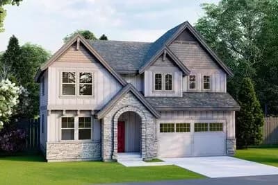 2248 Square Foot Transitional House Plan with Flex and Bonus Rooms