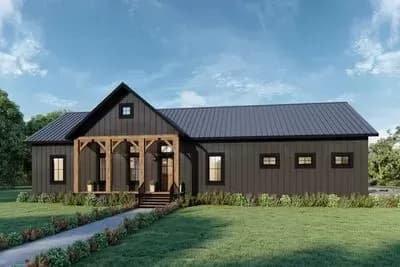 1620 Square Foot One-Story Country Home Plan with No Wasted Space and a Side-Entry Garage
