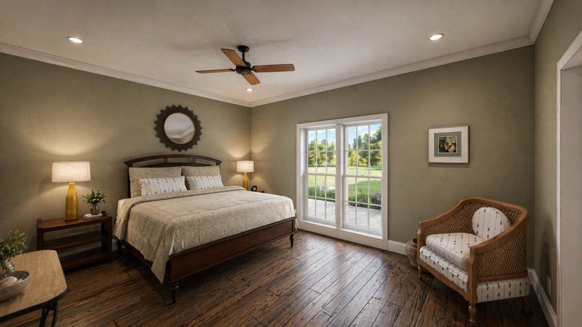 Plan 25035DH: 2090 Square Foot 3 Bed Country Home Plan with 10 Foot Deep Wrap Around Porch - Image #5 - Country, Farmhouse, Southern, Southern Traditional, Traditional