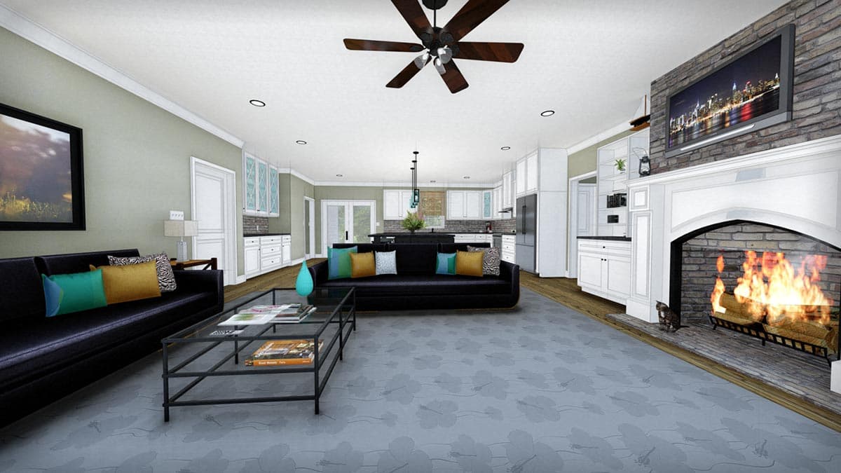 Plan 25035DH: 2090 Square Foot 3 Bed Country Home Plan with 10 Foot Deep Wrap Around Porch - Image #5 - Country, Farmhouse, Southern, Southern Traditional, Traditional