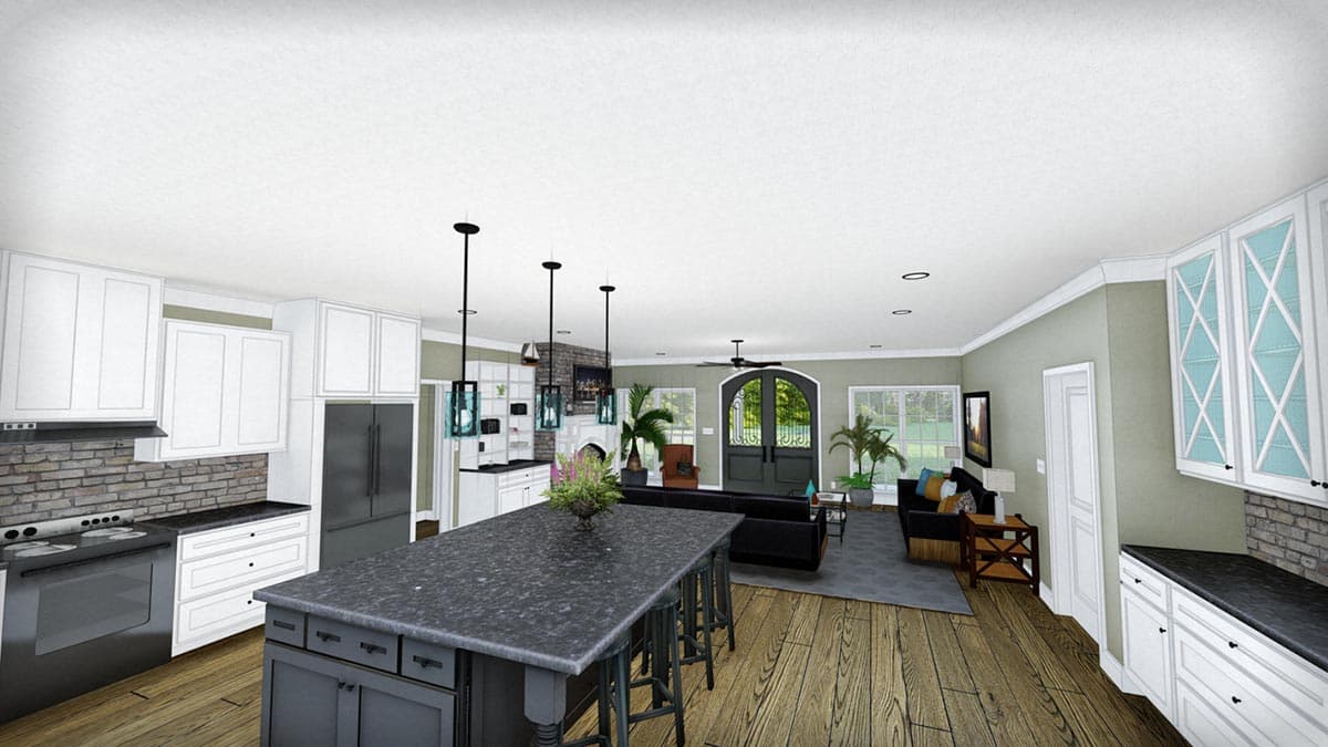 Plan 25035DH: 2090 Square Foot 3 Bed Country Home Plan with 10 Foot Deep Wrap Around Porch - Image #6 - Country, Farmhouse, Southern, Southern Traditional, Traditional