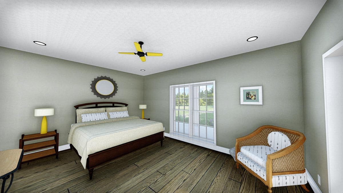 Plan 25035DH: 2090 Square Foot 3 Bed Country Home Plan with 10 Foot Deep Wrap Around Porch - Image #8 - Country, Farmhouse, Southern, Southern Traditional, Traditional