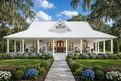 2090 Square Foot 3 Bed Country Home Plan with 10 Foot Deep Wrap Around Porch
