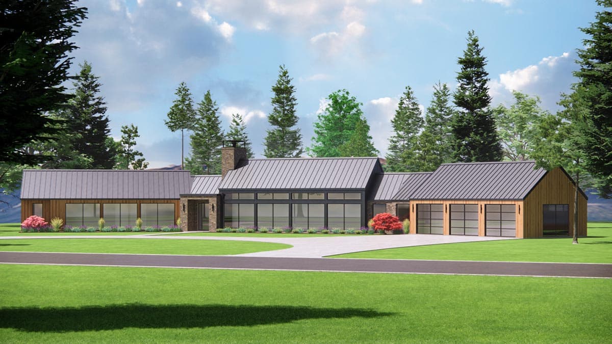 Plan 818061JSS: 3562 Square Foot New Zealand Modern Ranch Captures Views From Every Angle - Image #6 - Contemporary, Mid Century Modern, Modern, Modern Farmhouse