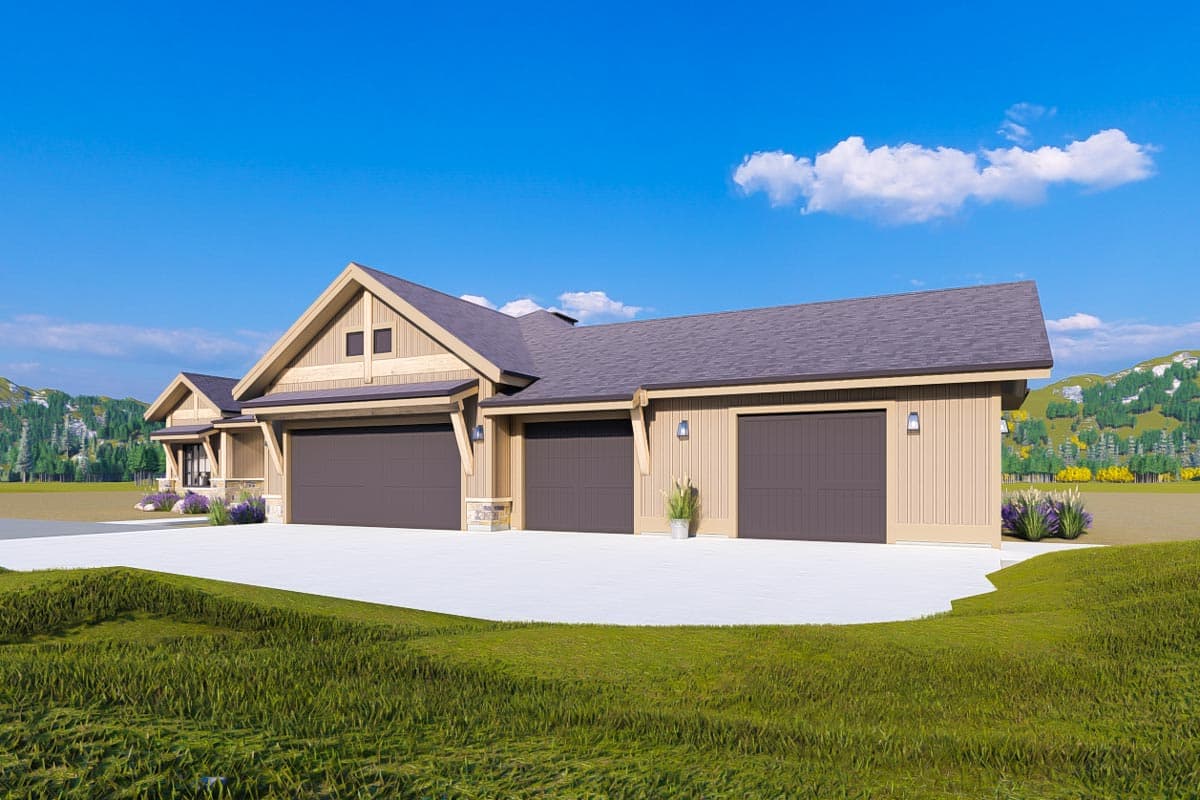 Plan 64539SC: Craftsman House Plan with Garage Workshop and Lower Level Expansion - Image #9 - Craftsman, Mountain, Rustic