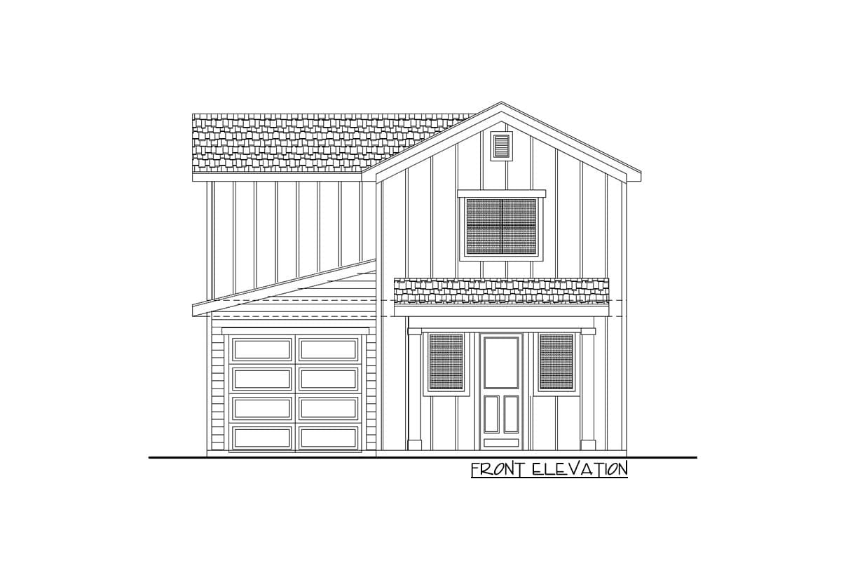 Plan 246000DLR: 2-Bed Craftsman with Single Garage and Open Main Level - 999 Sq Ft - Image #13 - Country, Craftsman, Traditional