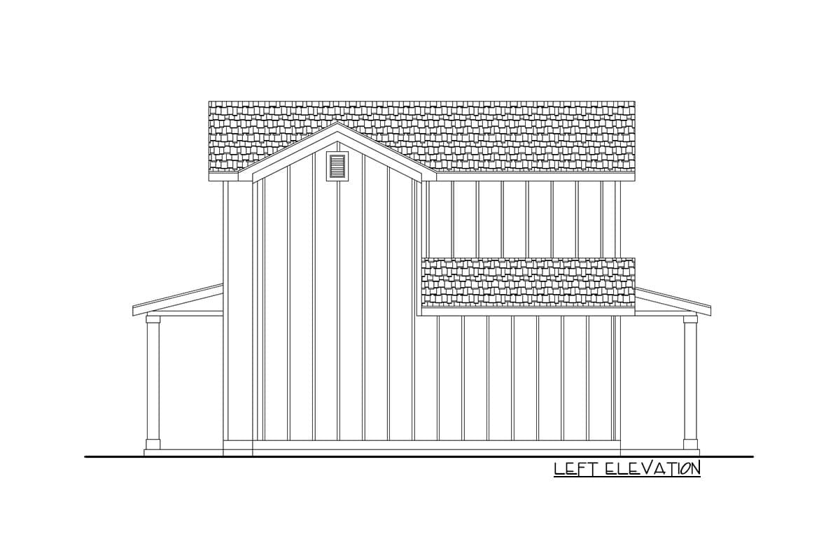Plan 246000DLR: 2-Bed Craftsman with Single Garage and Open Main Level - 999 Sq Ft - Image #14 - Country, Craftsman, Traditional
