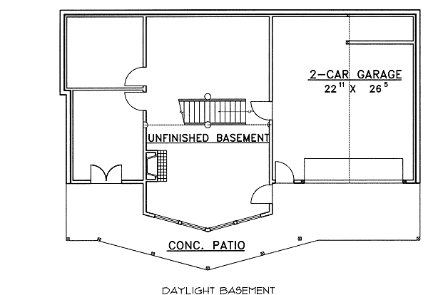 Plan 35313GH: Mountain Home Plan with Drive-Under Garage - Floor Plan - Basement - Cottage, Country, Mountain, Northwest, Vacation