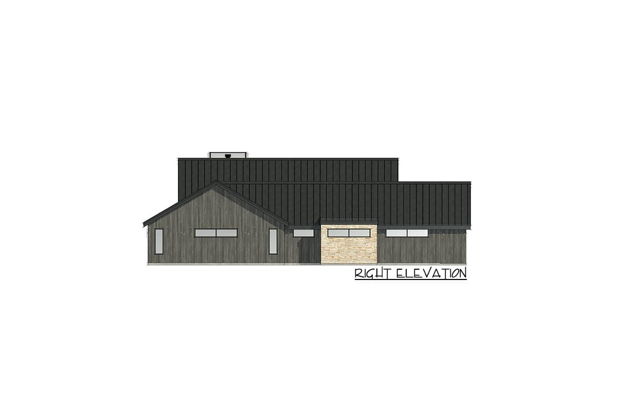 Plan 818062JSS: New Zealand Modern Ranch with Vaulted Interior and Huge Rear Porch - 3399 Sq Ft - Image #6 - Contemporary, Mid Century Modern, Modern, Ranch, Scandinavian, Transitional