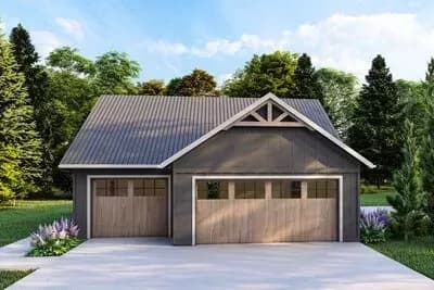 1067 Square Foot 3-Car Detached Garage