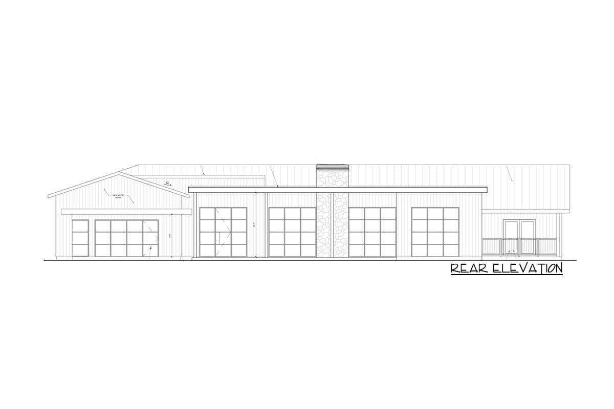 Plan 42441DB: 3388 Square Foot Modern One-Story House Plan with Flex Bedroom or Home Office - Image #4 - Hill Country, Mid Century Modern, Modern, Ranch