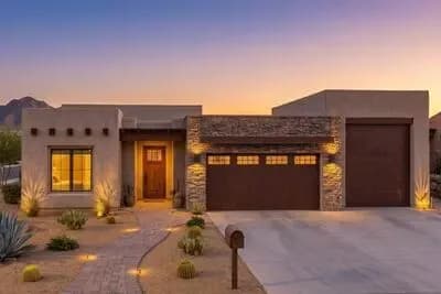 3-Bed Spanish-Style Southwest House Plan Under 1700 Square Feet with RV Garage