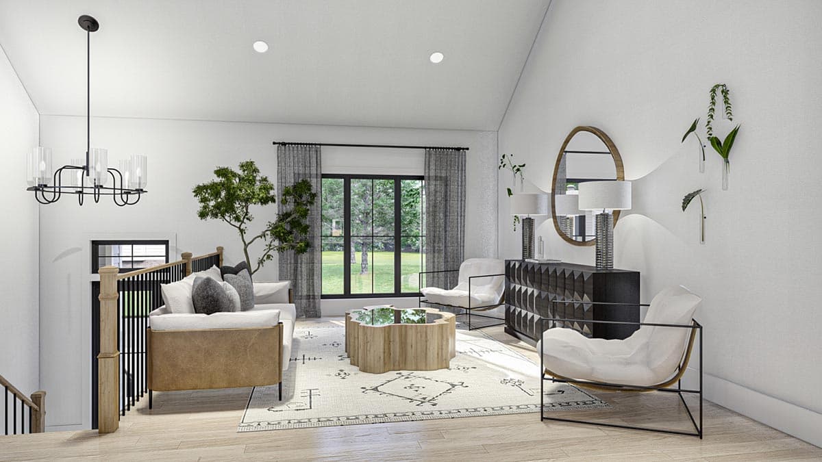 Plan 623257DJ: Traditional Split Level House Plan with Vaulted Open Concept Living Space - 1479 Sq Ft - Image #8 - Country, New American, Traditional