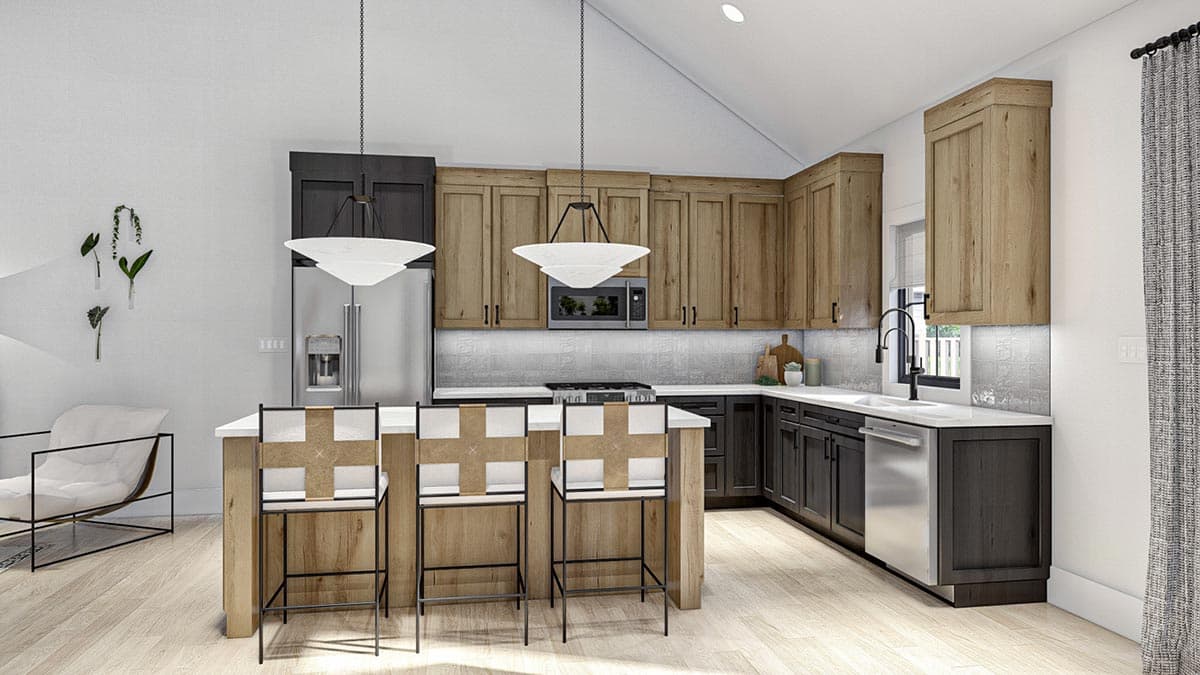 Plan 623257DJ: Traditional Split Level House Plan with Vaulted Open Concept Living Space - 1479 Sq Ft - Image #9 - Country, New American, Traditional