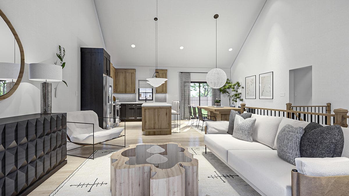 Plan 623257DJ: Traditional Split Level House Plan with Vaulted Open Concept Living Space - 1479 Sq Ft - Image #10 - Country, New American, Traditional