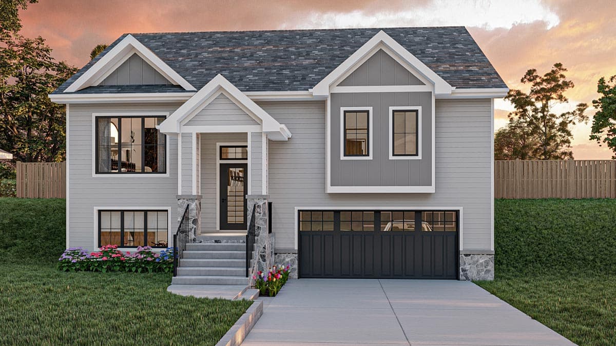 Plan 623257DJ: Traditional Split Level House Plan with Vaulted Open Concept Living Space - 1479 Sq Ft - Image #18 - Country, New American, Traditional