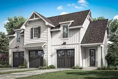 New American Carriage House Plan with 2 Bedrooms and Parking for 3 Cars