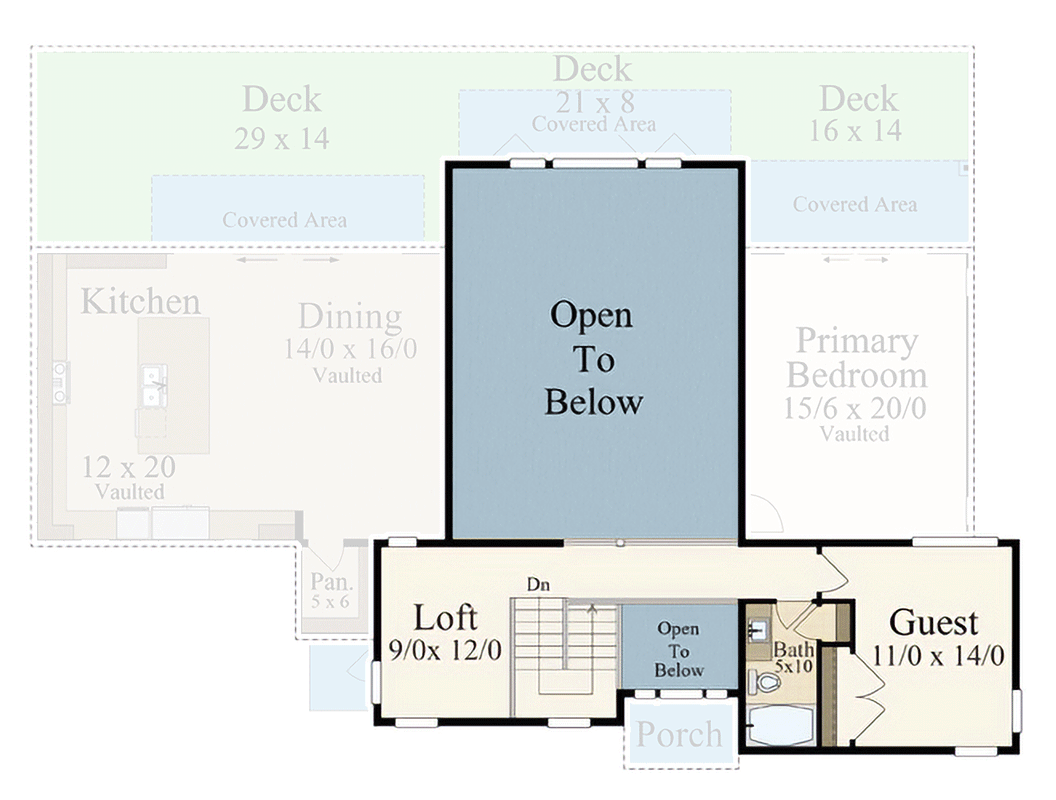 Plan 85426MS: Modern House Plan Two Story Living Room with Love and Bedroom Upstairs - Floor Plan - 2nd Floor - Contemporary, Mid Century Modern, Modern, Northwest, Prairie
