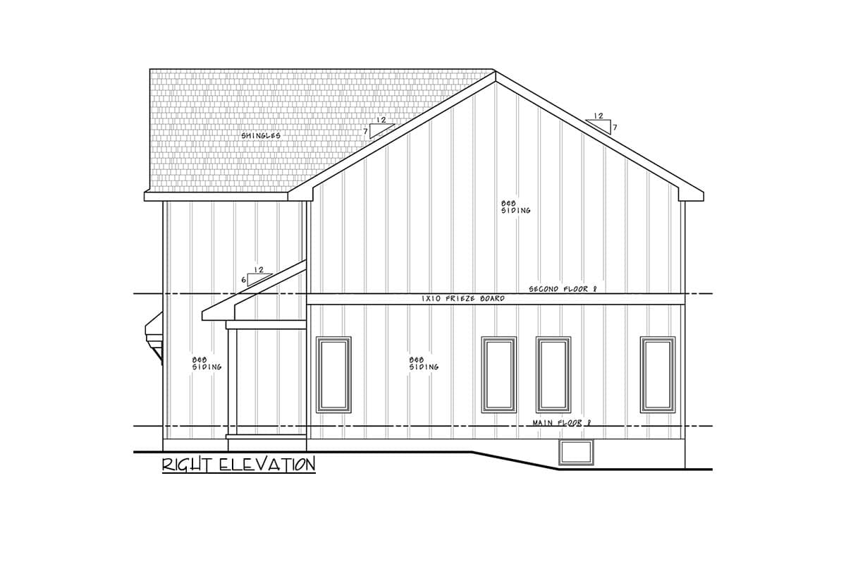 Plan 42443DB: Two Story New American Contemporary Farmhouse Under 2200 Square Feet - Image #4 - Farmhouse, Modern Farmhouse